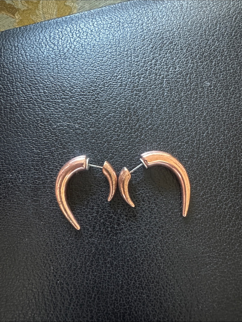 Topshop Rose Gold-Tone Curved Spike Hoop Earrings - Women Jewelry